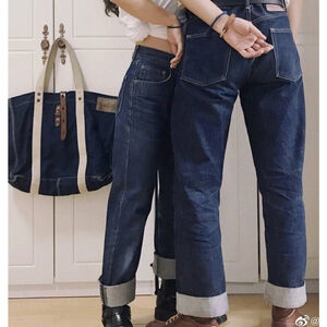 NON STOCK 15oz Raw Denim Selvedge Jeans Regular Fit Straight Rigid Version 36x34